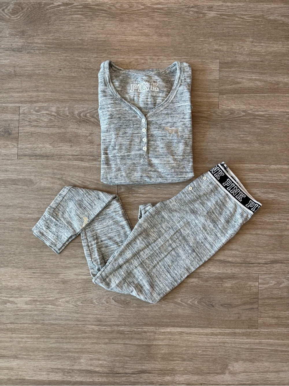 Victoria’s Secret PINK Thermal Pajama Set – Size Small (Vintage 2010)